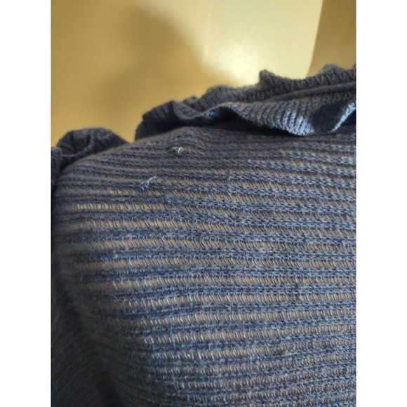 Moth Women's Blue Textured One Size Linen Blend Open Front Floral Bolero - Picture 11 of 12